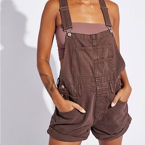 Free People Ziggy Shortalls in Mocha